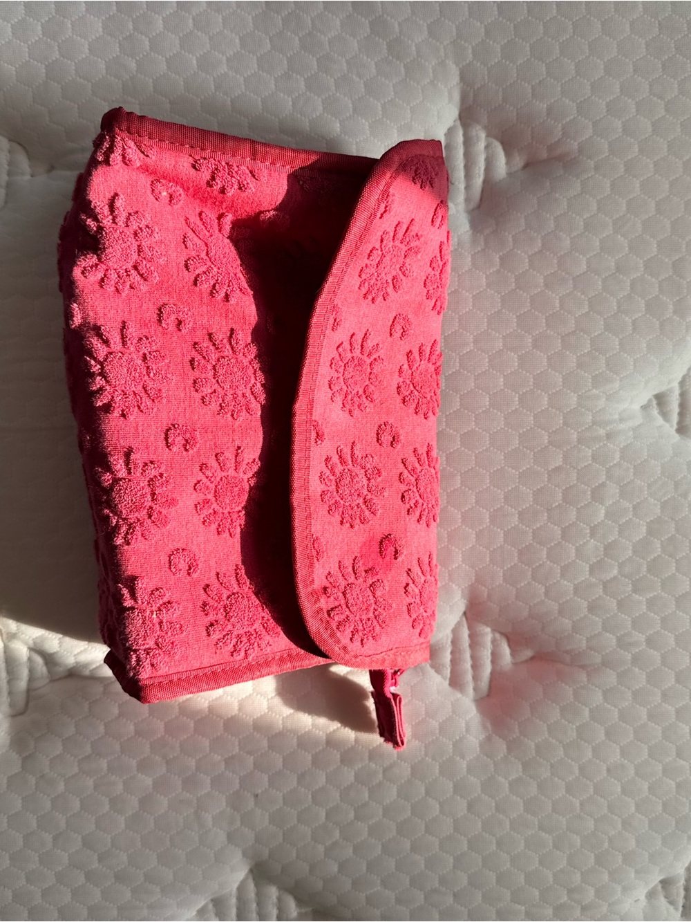 Red Embossed Floral Makeup Bag - Picture 1 of 3
